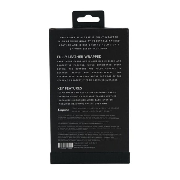 Mujjo Full Leather Wallet Case for iPhone – Premium Leather Wrapped, Black (Pack - Picture 2 of 5